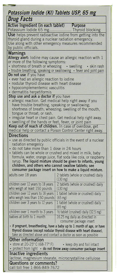 Thyrosafe Potassium Iodide (KI) Tablets - FDA Approved
