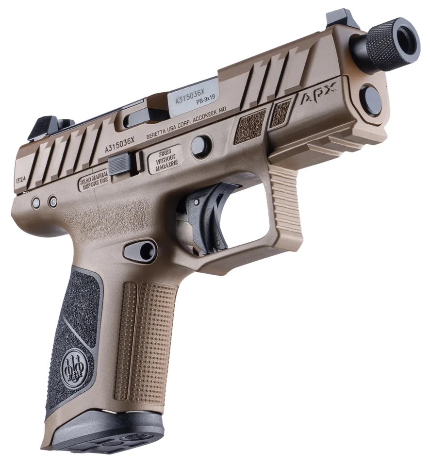 Beretta USA APX A1 Tactical 9mm Luger Pistol with 4.2-inch Barrel and Flat Dark Earth Finish