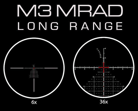 Meprolight MVO 6-36x56mm Riflescope – Illuminated M3 MRAD Reticle (34mm Tube)