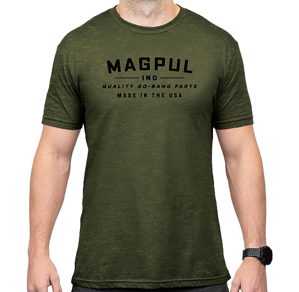 Magpul Industries Corp MAG1112-317-2XL Go Bang CVC T-Shirt 2XL OD Green Cotton Polyester