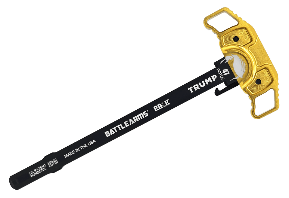 BATTLEARMS RACK Ambidextrous Charging Handle AR15 - GOLD TRUMP POTUS