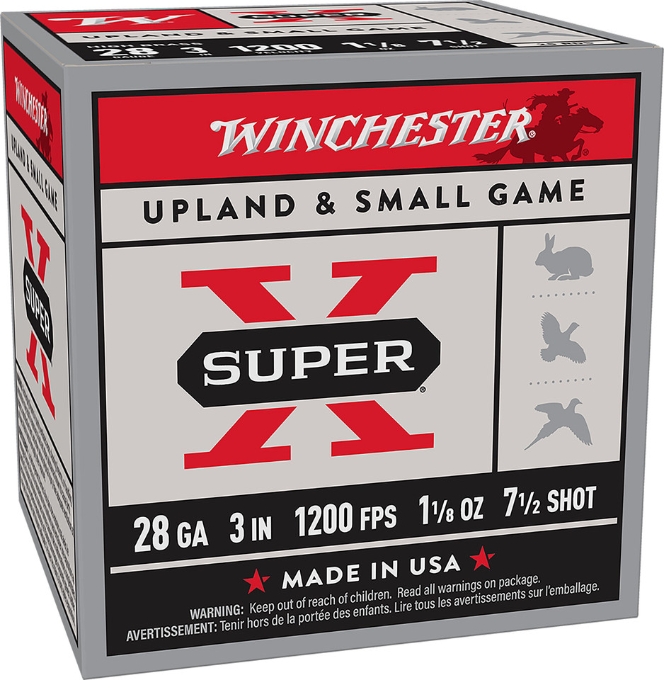 Winchester Ammo Super-X 28 Gauge 3 inch 1-1/8 oz Shot Size 7.5 High Brass Shotshells