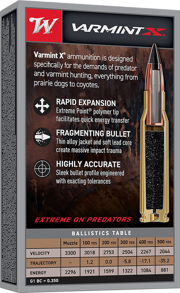 Winchester Ammo Varmint X 6.5 Creedmoor 95 gr Polymer-Tipped Varmint Ammunition