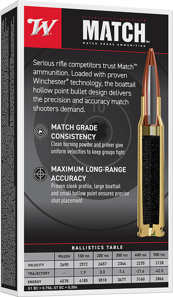 Winchester Ammo 338 Lapua Mag Boat Tail Hollow Point Ammunition 285 Grain 20 Rounds per Box