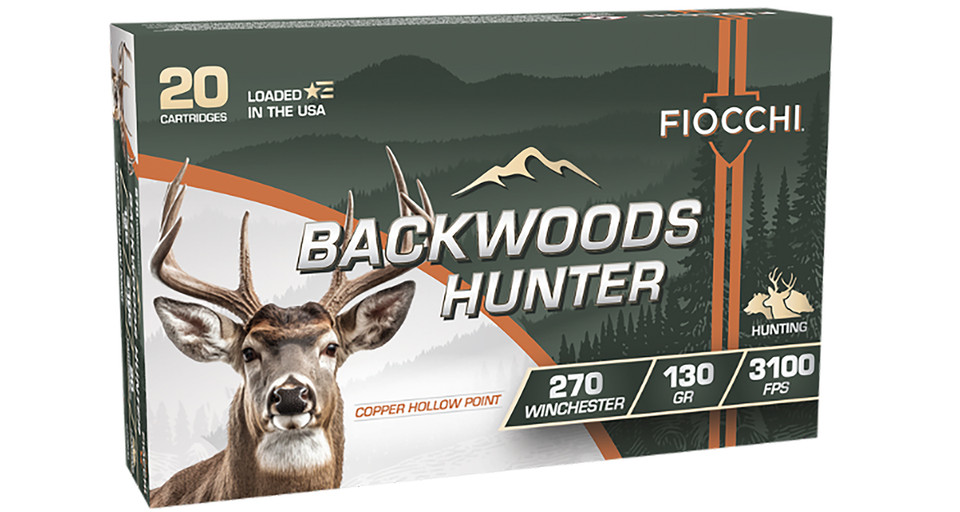 Fiocchi 270BHC Backwoods Hunter 270 Winchester Copper Hollow Point Ammo 130 Grain 20 Rounds per Box