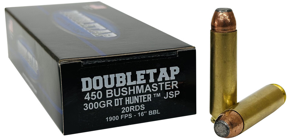 DoubleTap Ammunition 450B300SP 450 Bushmaster Jacketed Soft Point Ammo 300 Grains 20 Rounds per Box