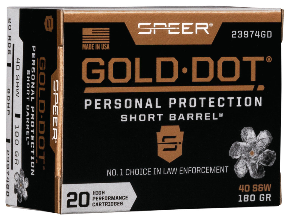 Speer Gold Dot 40 S&W 180 Grain Hollow Point Ammo