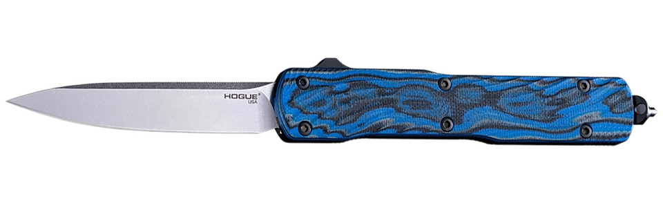 Hogue Compound 3.35-Inch Drop Point OTF Knife with Blue Handle