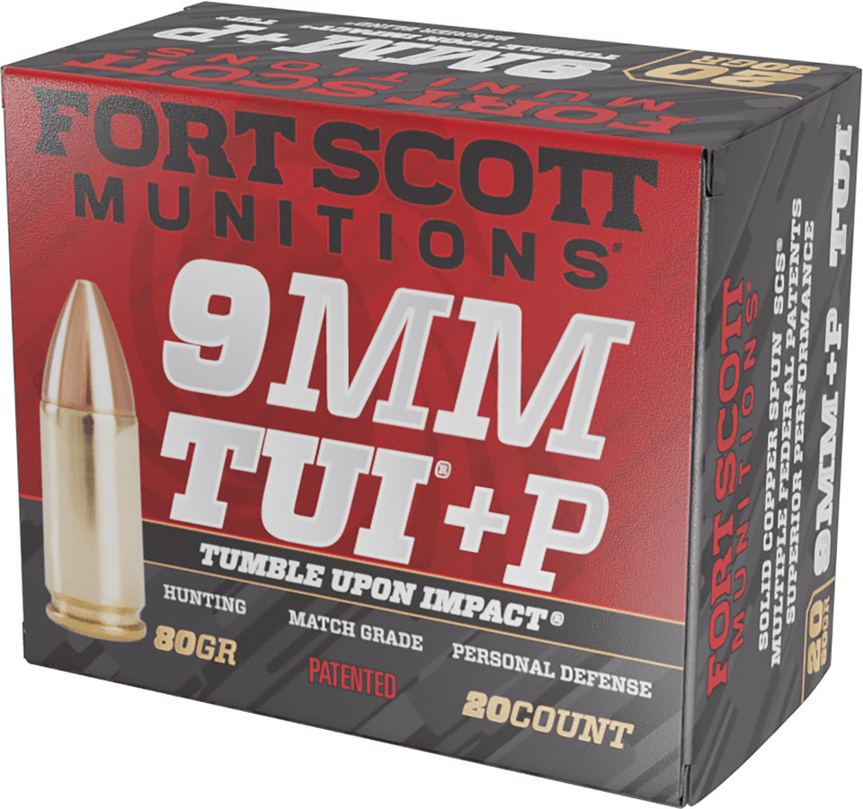 Fort Scott Munitions 9mm +P Solid Copper Spun Ammunition