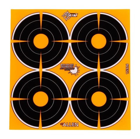 Allen 15326 EZ Aim Splash Adhesive Target Set, Black and Orange, 48 Bullseyes