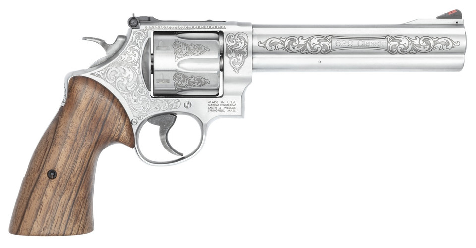 Smith & Wesson M629 Engraved Stainless Steel Revolver with Walnut Grips