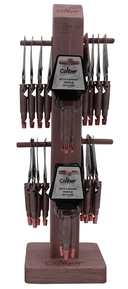 Caliber Gourmet Gold Fired Shell Casing Bottle Opener and Whistle Keychain