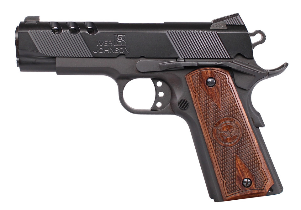 Oaks Wholesale Iver Hawk 45P 45 Caliber 4.25-inch Commander Port Pistol in Blue