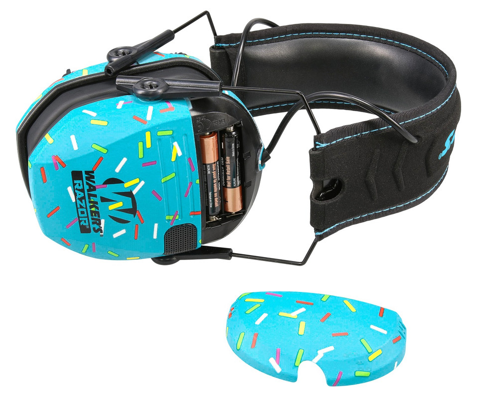 Walkers Game Ear RAZR Slim Electronic Hearing Protection with Blue Sparkle Finish