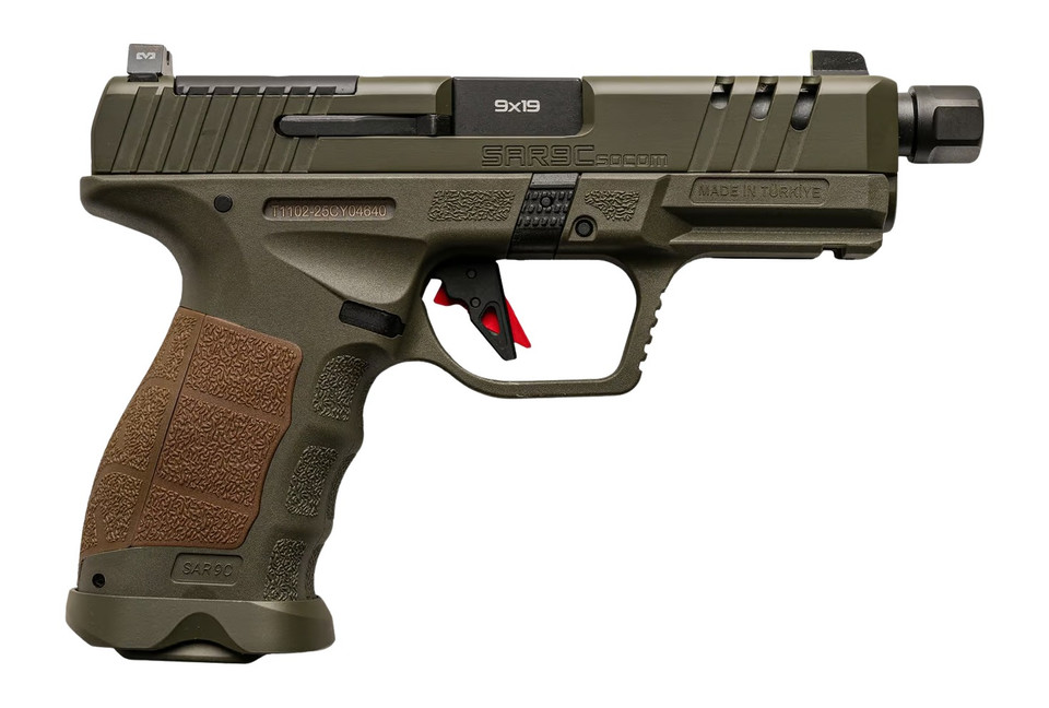 Sar USA SAR9 SOCOM Compact 9mm pistol with threaded barrel and optic cut