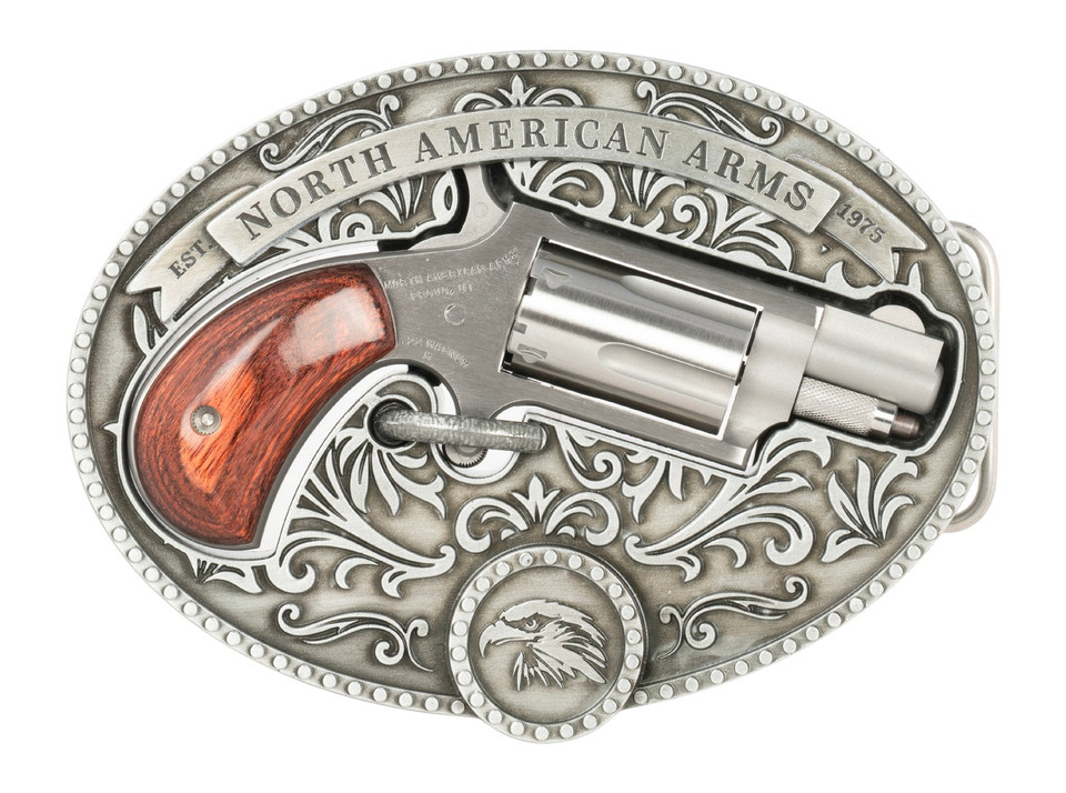 NAA Chuckwagon 22 Mag Revolver with Belt Buckle - 1.13 Inch Matte Stainless Steel Barrel
