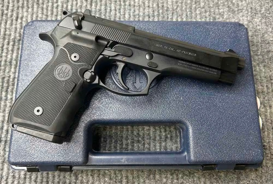 Beretta 96 Semi Auto Handgun w/ Crimson Trace Grips & Original Grips- 40S&W
