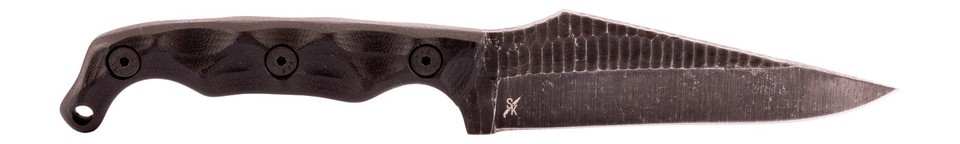 STROUP Knives TU2-B-G10 Black Acid Etched 2.5-Inch Utility Knife