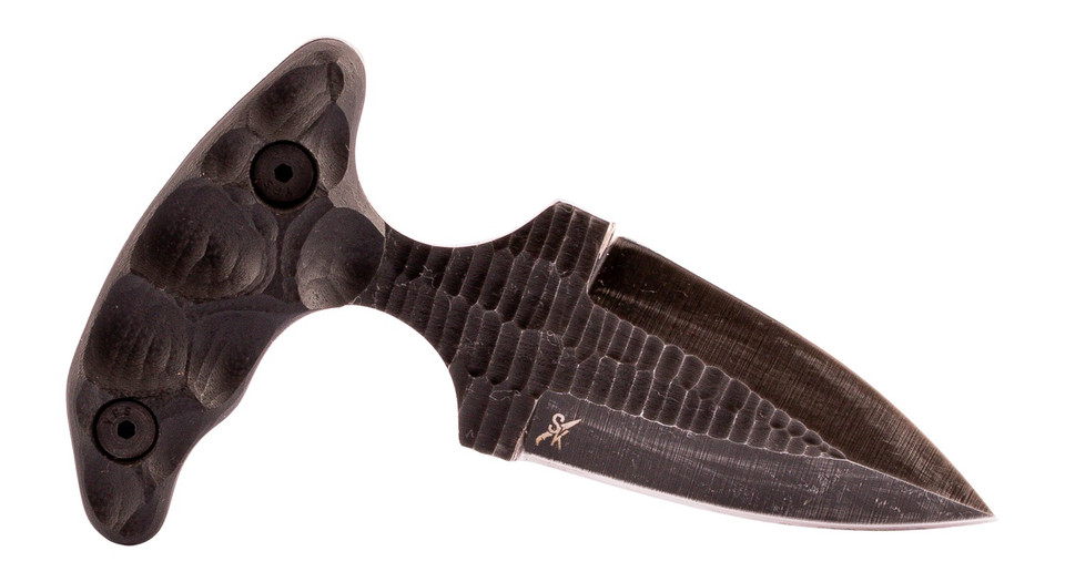 Stroup Knives SD1-B-G10 Black Acid Etched Fixed Blade Knife - 2.5 inch Blade