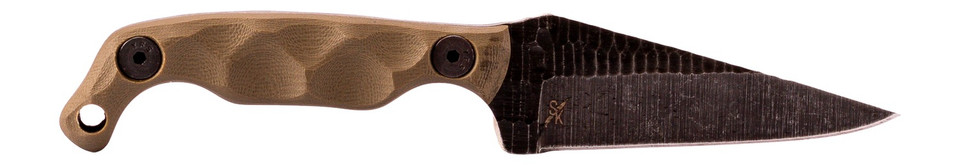 Stroup Knives Mini ODGG10 Fixed Blade Knife with Acid Etched Finish, 3.5-inch Blade