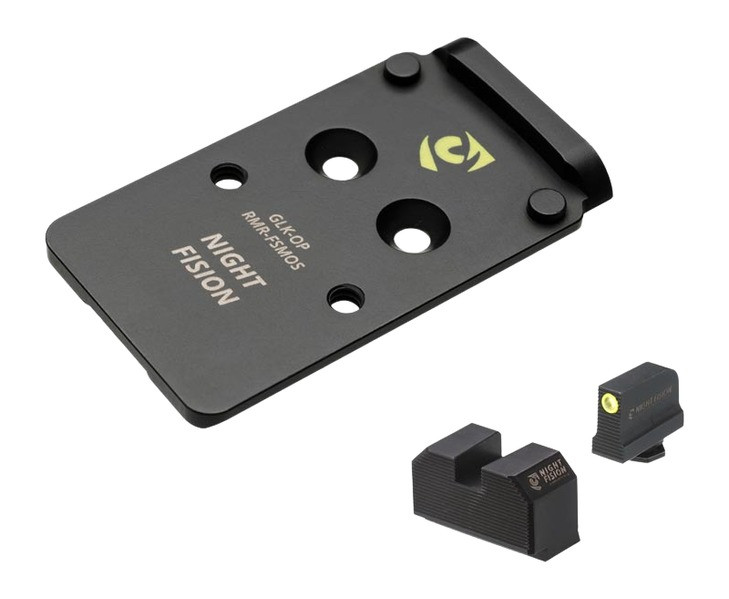 Night Fision GLK Series RMR/MOS Sight Plate for Glock Frames, Black