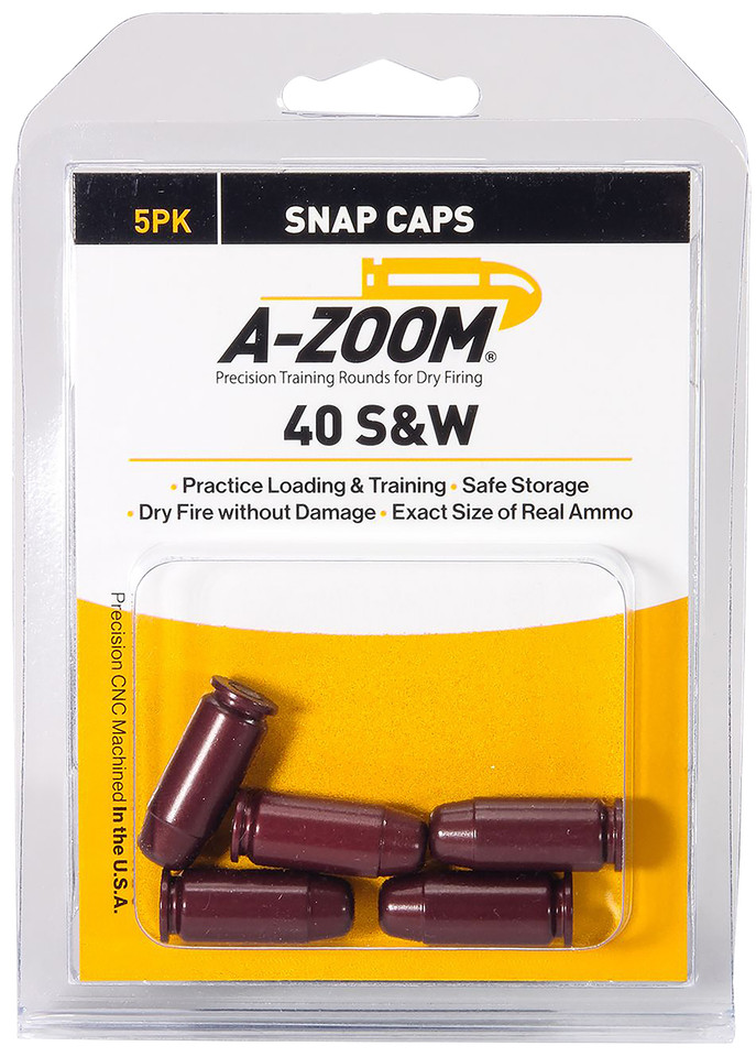A-Zoom Snap Caps for 40 S&W Pistol - Safe Training and Function Testing, 5 Pack