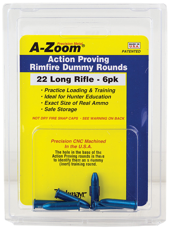 A-Zoom Training Rounds for 22 LR - Precision Aluminum Snap Caps, 6 Pack