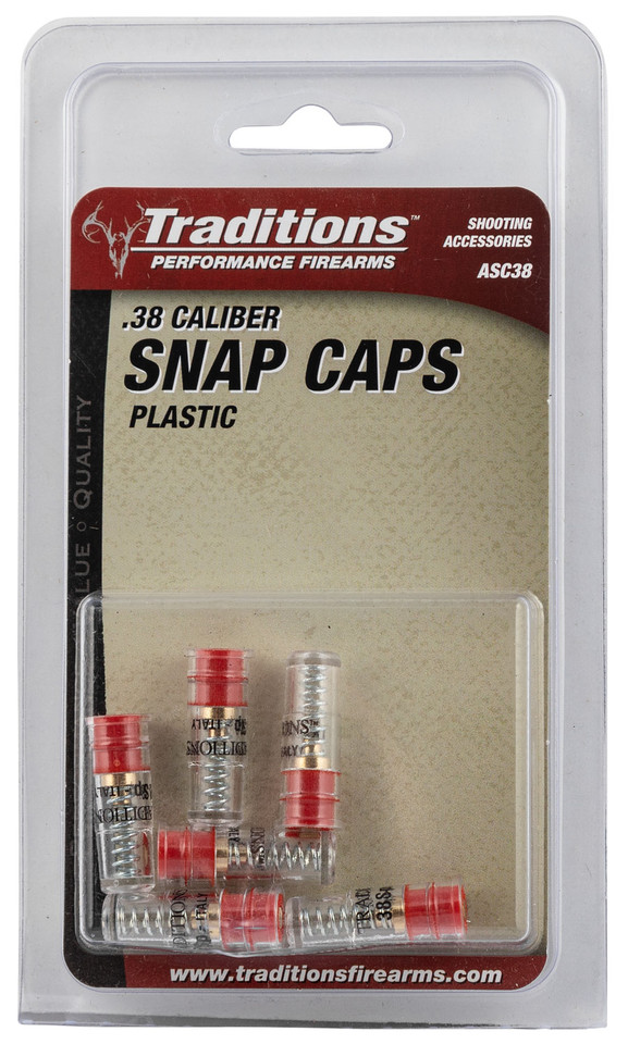 Traditions Snap Caps for 38 Special - Protective Dry Fire Practice Tool, 6 Pack