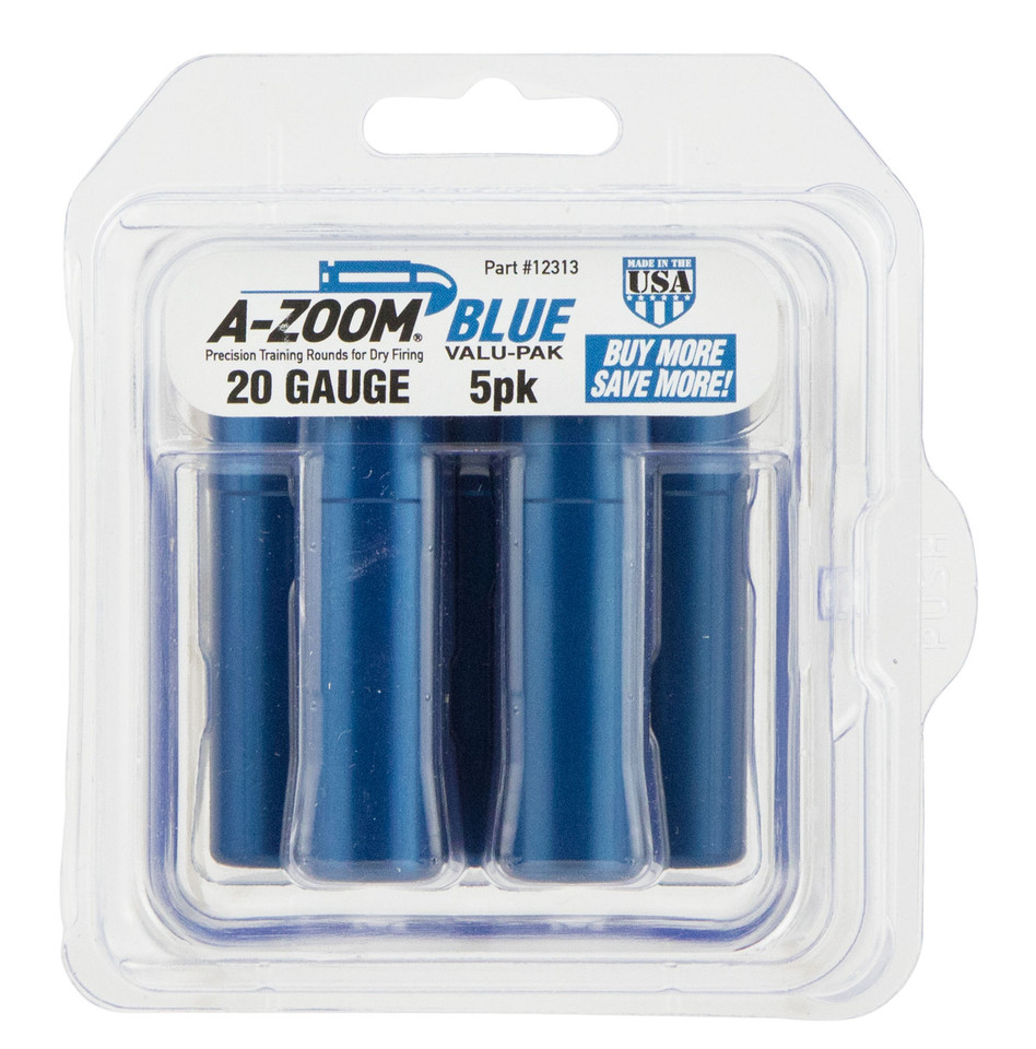 A-Zoom Blue Snap Caps 20 Gauge Dummy Rounds - Precision Aluminum Training Cartridges