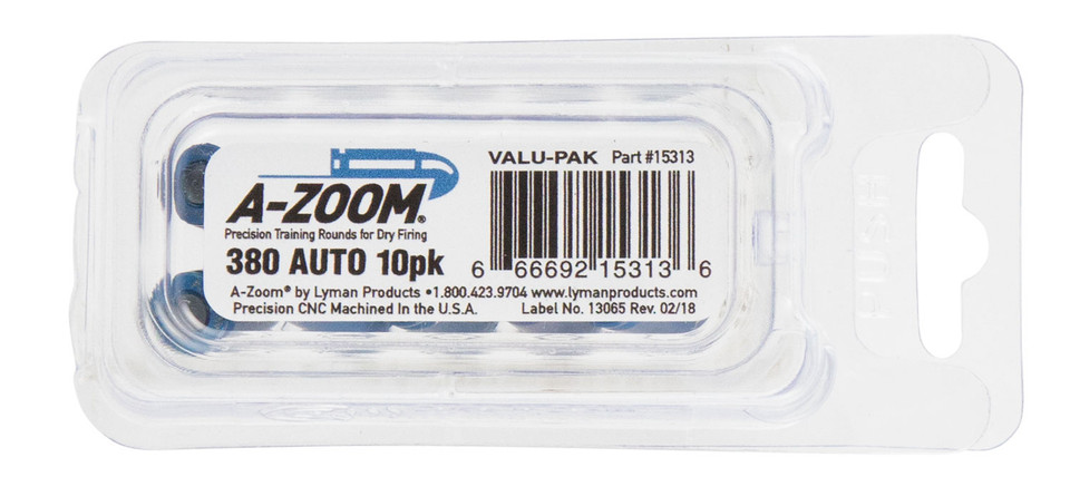 A-Zoom Blue Snap Caps for 380 ACP - Dummy Training Rounds, 10 Pack