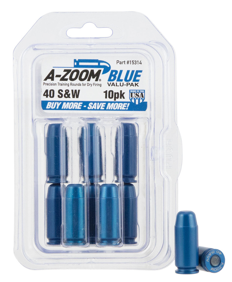 A-Zoom Blue Snap Caps 40 S&W Dummy Rounds – Precision Aluminum Training Ammunition