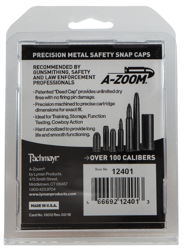 A-Zoom Snap Cap for 224 Valkyrie - Aluminum Dry Fire Practice Dummy, 2 Pack