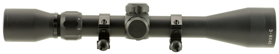 TruGlo TruShot 3-9x40 Riflescope – Duplex Reticle w/ Rings (TG853940B)