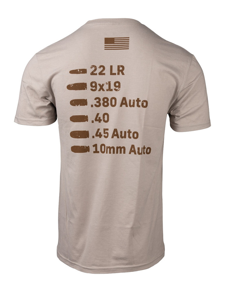 Glock Caliber T-Shirt Medium Tan