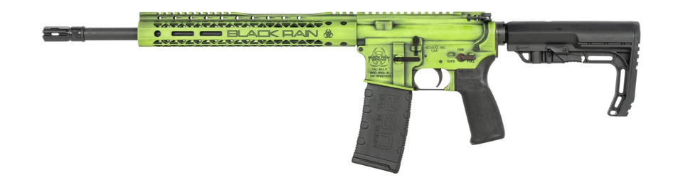 Black Rain Ordnance Fusion 300 Blackout Rifle with 16-Inch Threaded Barrel and Zombie Green Finish