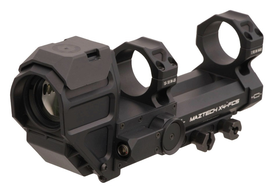 Maztech MZT001-34-AB-BLK/GRN 34mm Rifle Scope Mount with Four Rings