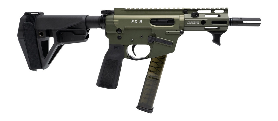 Freedom Ordnance 9mm Luger Semi-Auto Pistol / 4-Inch Threaded Barrel / SBA5 Brace