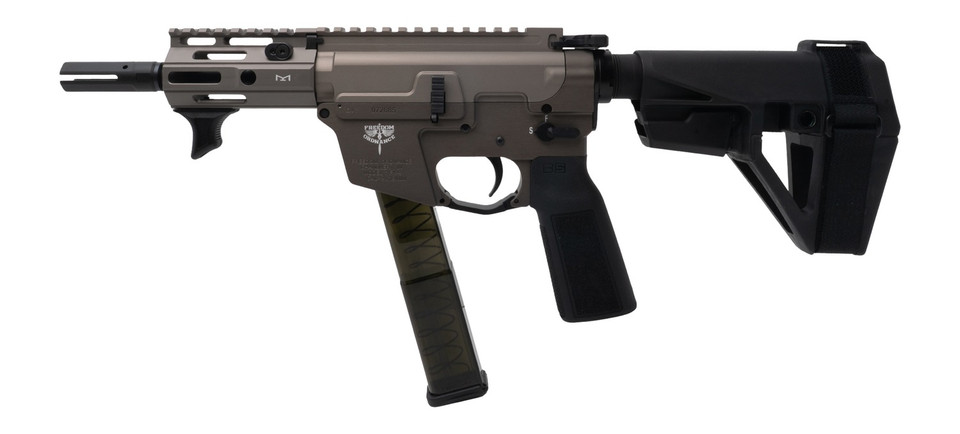 Freedom Ordnance 9mm Luger Semi-Auto Pistol / 4-Inch Threaded Barrel / Flat Dark Earth Finish