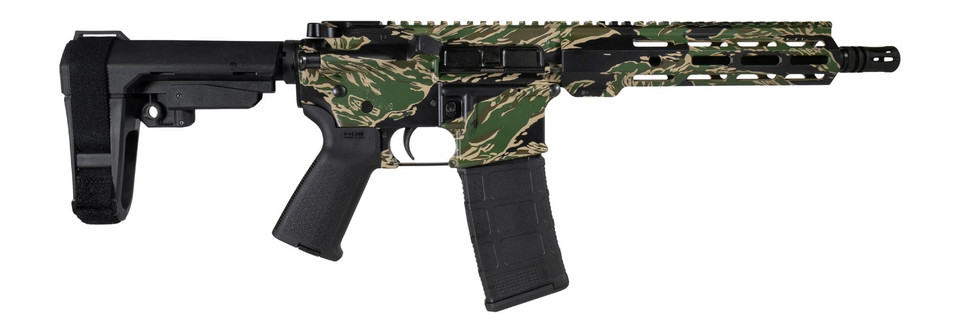 Shark Coast Tactical SCC07305TGR-P Tiger Stripe AR-15 5.56 NATO Semi-Auto Rifle with 10.5-inch Barrel