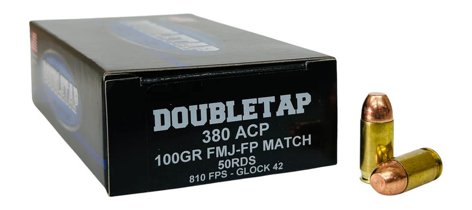 DoubleTap Ammunition DTAP 380ACP100FMJ .380 ACP 100 FMJ-FP Rounds for Target Shooting and Practice