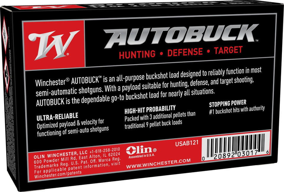 Winchester Ammo USAB121 12 Gauge 2-3/4 Inch Blackshot Shotshells, 5 Rounds per Box