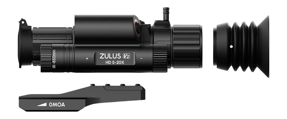 DNT Optics ZHD520RV2 Zulus HD 5-20x V2 Rifle Scope with Dual Night Vision and LSR RF