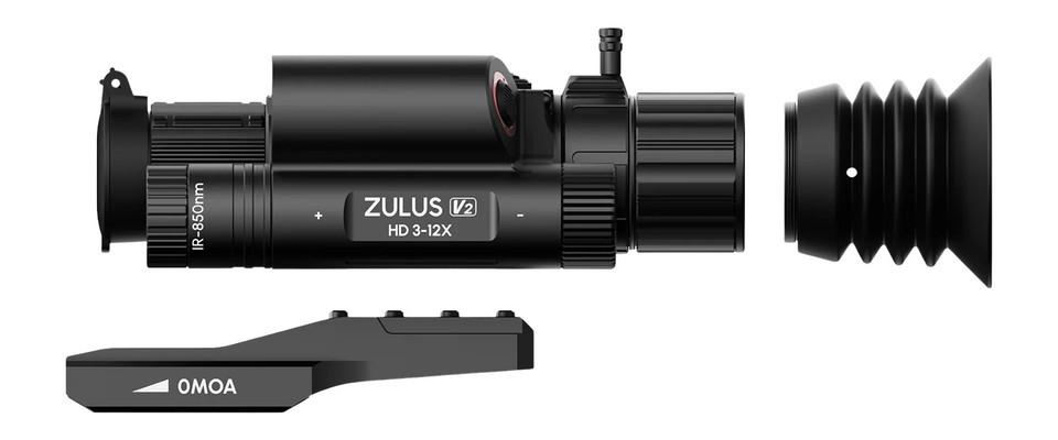 DNT Optics ZHD312RV2 Zulus HD 3-12x V2 Rifle Scope with Day/Night Vision and LSR RF