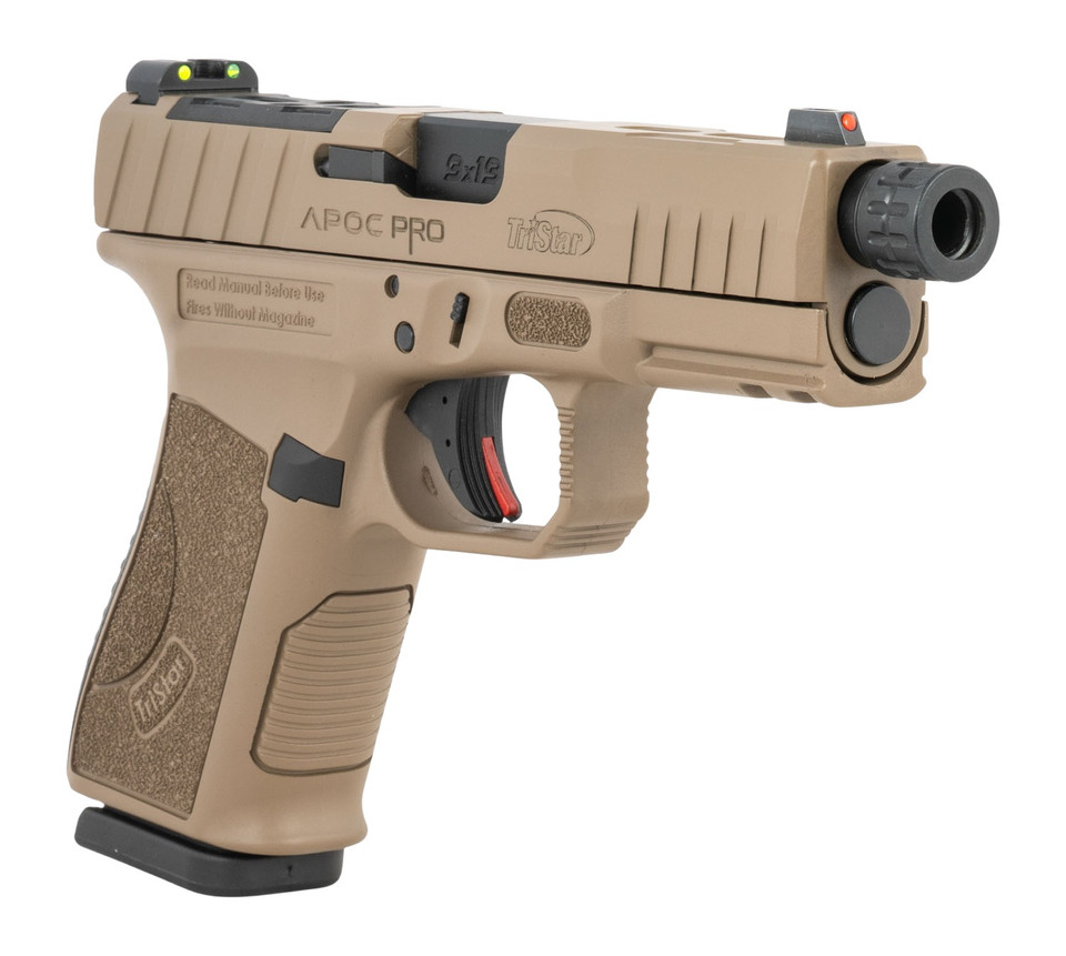 TriStar Apoc Pro 9mm Luger Semi-Auto Pistol with 4.5-Inch Threaded Barrel and Flat Dark Earth Finish