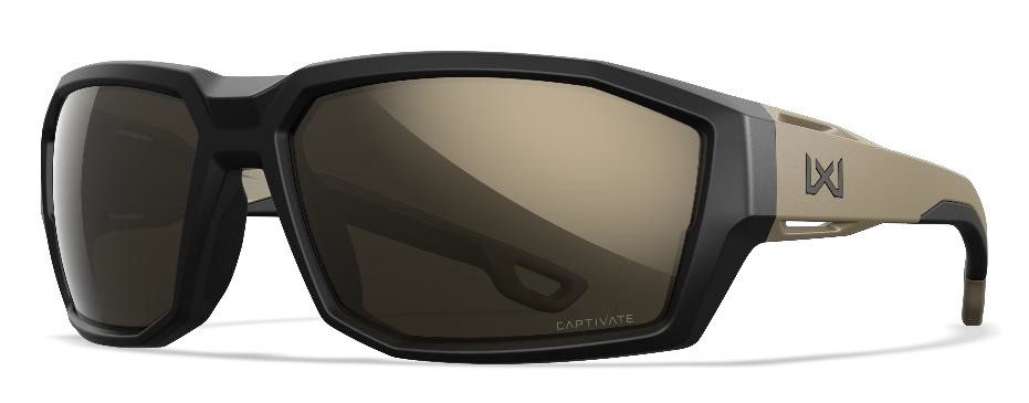 Wiley X Alpine Captivate Sunglasses in Tungsten, Matte Black, and Tan - Model ACALP04