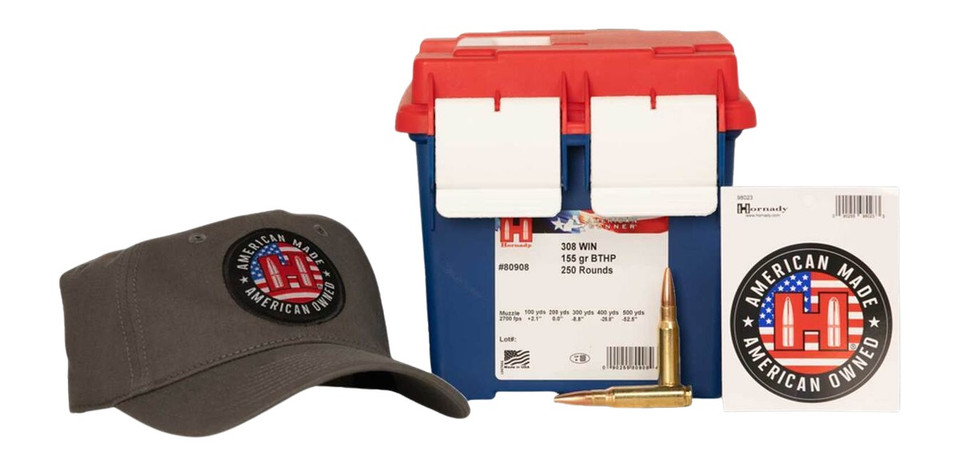 Hornady AM Gunner 308 Winchester 155 BTHP Centerfire Rifle Ammunition - 250 Rounds