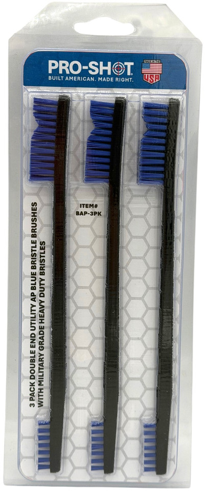 Pro-Shot BAP-3PK Utility Cleaning and Restoration Blue Stiff Brush Set