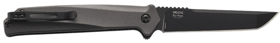 Columbia River Helical Black D2 Steel Tanto Knife / Flipper Opening