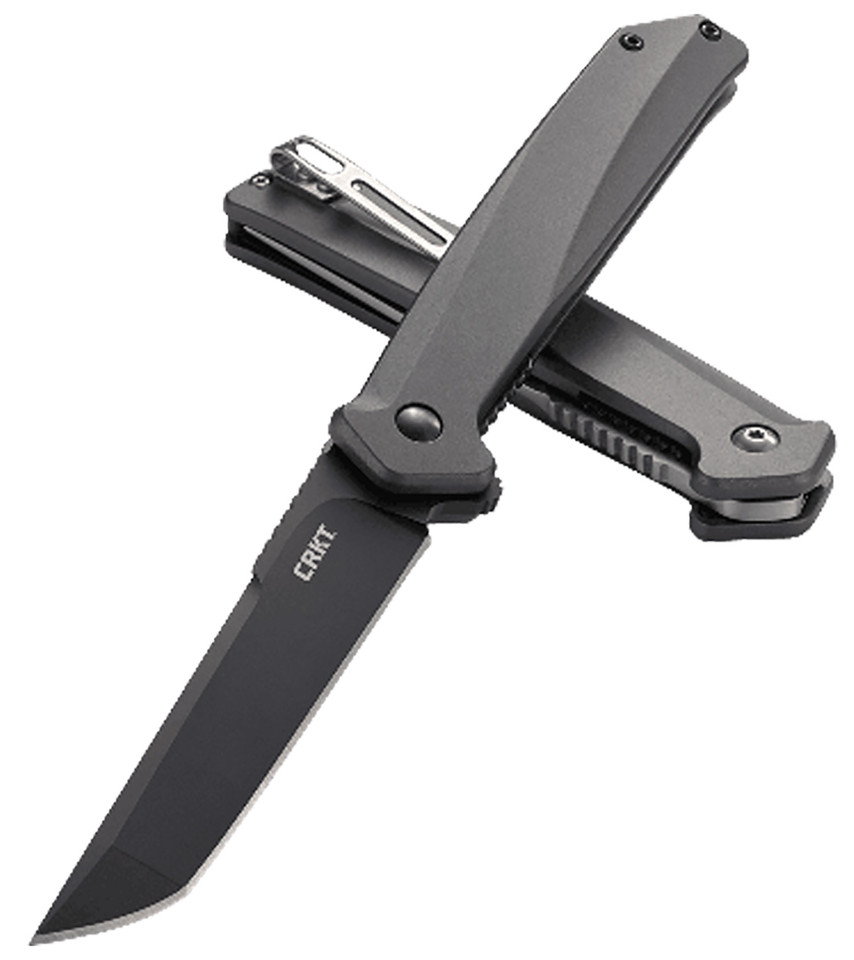 Columbia River Helical Black D2 Steel Tanto Knife / Flipper Opening