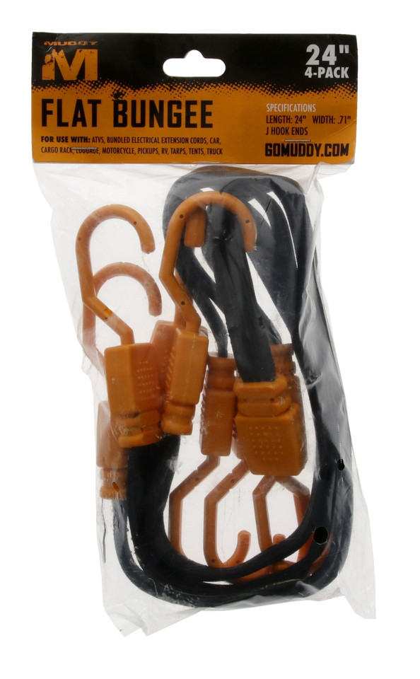 Walkers Game Ear Muddy Mud-BNG24-4PK 24-Inch Flat Bungee Cords 1 Inch Wide